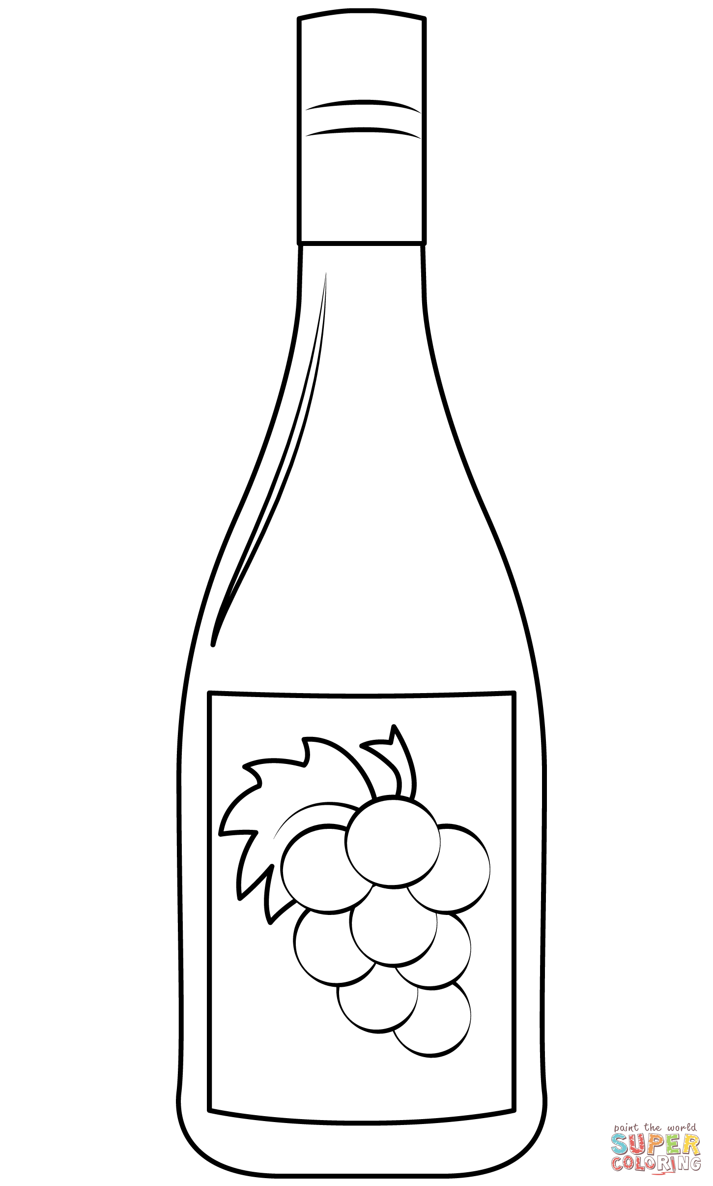 Dibujo de Botella de vino para colorear | Dibujos para colorear imprimir gratis Dibujo de Botella de vino para colorear | Dibujos para colorear imprimir gratis