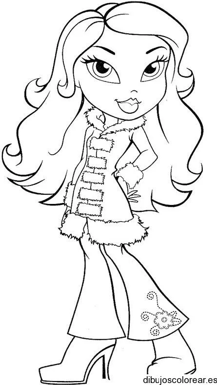 Dibujo de Bratz con abrigo | Dibujos para Colorear