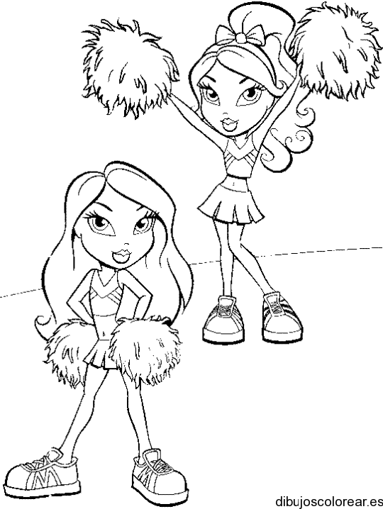 Dibujo de bratz vestidas de porristas | Dibujos para Colorear Dibujo de bratz vestidas de porristas | Dibujos para Colorear
