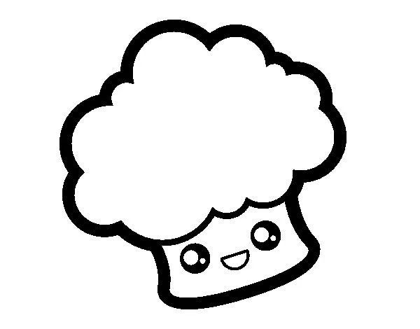 Dibujo de Brócoli sonriente para Colorear - Dibujos.net Dibujo de Brócoli sonriente para Colorear - Dibujos.net