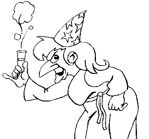 Dibujo de Bruja para Colorear - Dibujos.net Dibujo de Bruja para Colorear - Dibujos.net