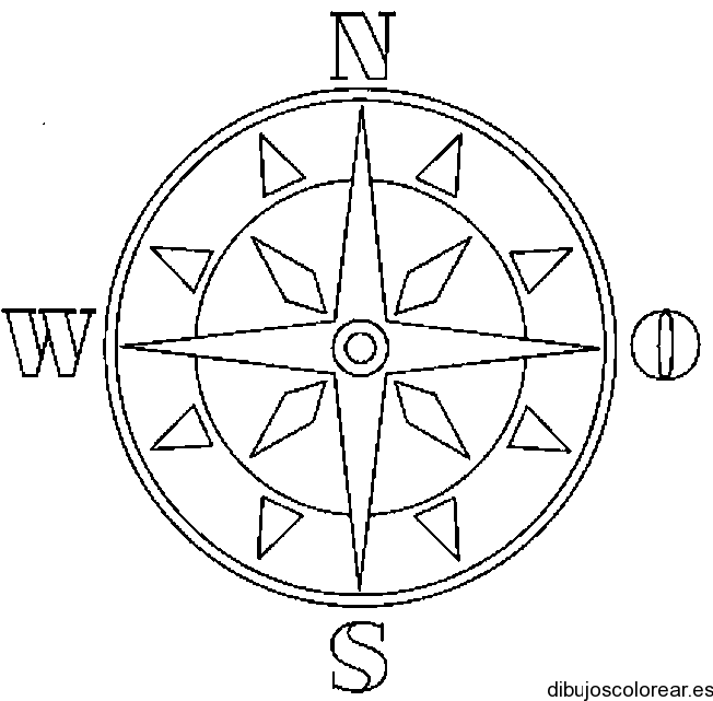Dibujo de una brújula | Dibujos para Colorear