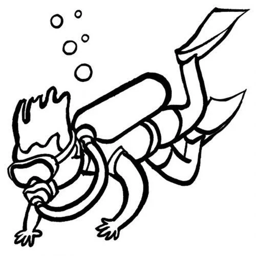 Dibujo de un buceador para imprimir y colorear - Dibujos para ... Dibujo de un buceador para imprimir y colorear - Dibujos para ...