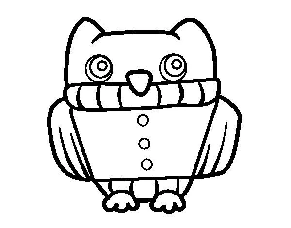 Dibujo de Búho con jersey para Colorear - Dibujos.net Dibujo de Búho con jersey para Colorear - Dibujos.net