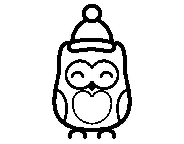 Dibujo de Búho navideño para Colorear - Dibujos.net Dibujo de Búho navideño para Colorear - Dibujos.net