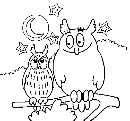 Dibujo de Búhos para Colorear - Dibujos.net Dibujo de Búhos para Colorear - Dibujos.net