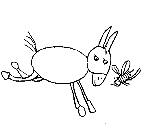 Dibujo de Burro y abeja para Colorear - Dibujos.net Dibujo de Burro y abeja para Colorear - Dibujos.net