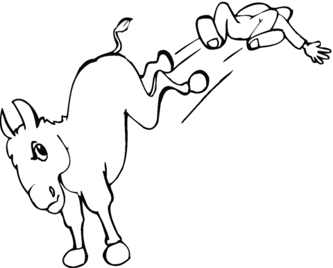 Dibujo de El Burro Patea a un Hombre para colorear | Dibujos para ...