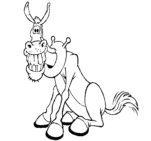 Dibujo de Burro con una gran sonrisa para Colorear - Dibujos.net