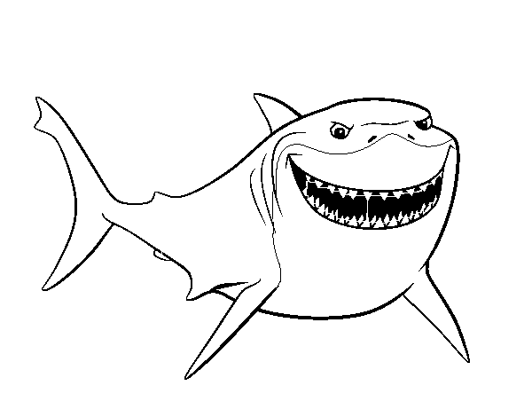 Dibujo de Buscando a Nemo - Bruce para Colorear - Dibujos.net Dibujo de Buscando a Nemo - Bruce para Colorear - Dibujos.net