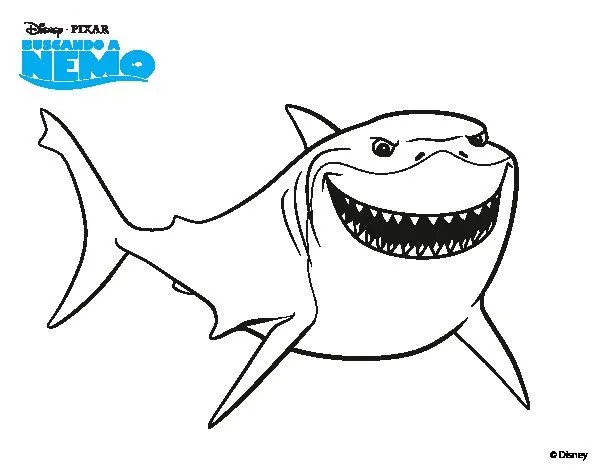 Dibujo de Buscando a Nemo - Bruce para Colorear - Dibujos.net Dibujo de Buscando a Nemo - Bruce para Colorear - Dibujos.net