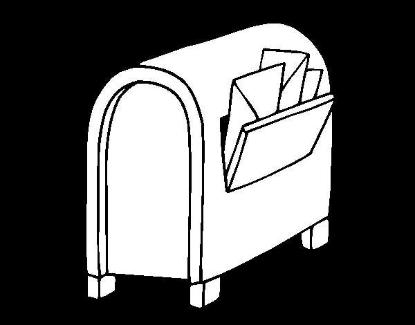 Dibujo de Buzón con cartas para Colorear - Dibujos.net Dibujo de Buzón con cartas para Colorear - Dibujos.net