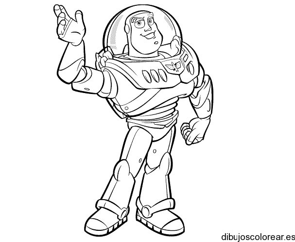 Dibujo de Buzz Lightyear saludando | Dibujos para Colorear