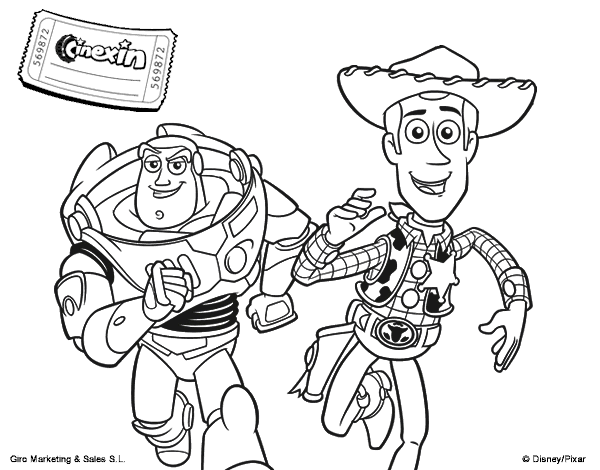 Dibujo de Buzz y Woody para Colorear - Dibujos.net Dibujo de Buzz y Woody para Colorear - Dibujos.net