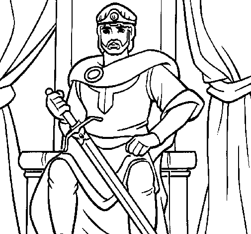 Dibujo de Caballero rey para Colorear