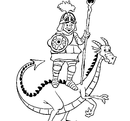 Dibujo de Caballero San Jorge y el dragon para Colorear - Dibujos.net Dibujo de Caballero San Jorge y el dragon para Colorear - Dibujos.net