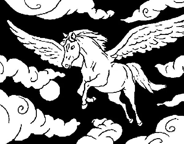 Dibujo de Caballo alado para Colorear - Dibujos.net Dibujo de Caballo alado para Colorear - Dibujos.net