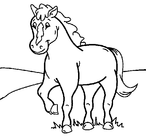 Dibujo de Caballo 4 para Colorear - Dibujos.net