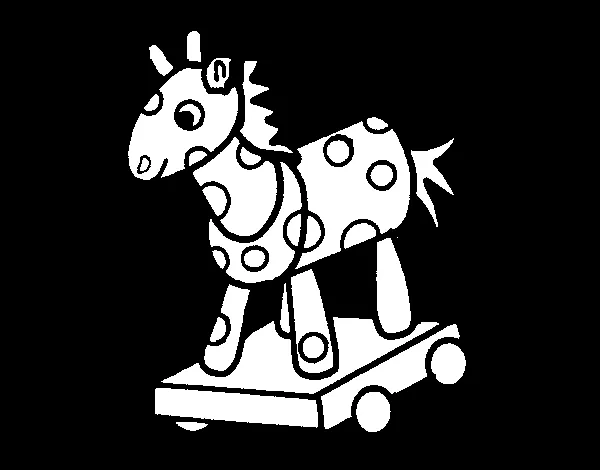 Dibujo de Caballo de madera para Colorear - Dibujos.net