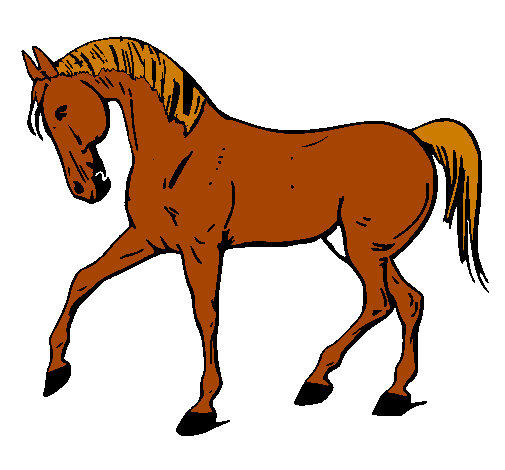 Dibujo de Caballo con la pata levantada pintado por Dibujo en ... Dibujo de Caballo con la pata levantada pintado por Dibujo en ...