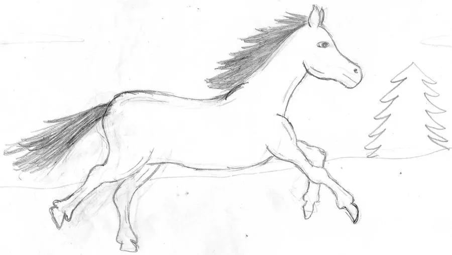 Dibujo caballos corriendo - Imagui