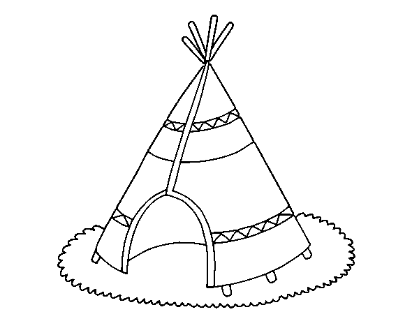 Dibujo de Cabaña de indios para Colorear - Dibujos.net Dibujo de Cabaña de indios para Colorear - Dibujos.net