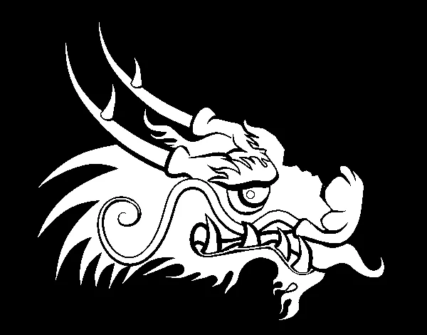 Dibujo de Cabeza de dragón rojo para Colorear - Dibujos.net