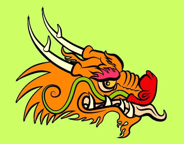 Dibujo de Cabeza de dragón rojo pintado por Amalia en Dibujos.net ...