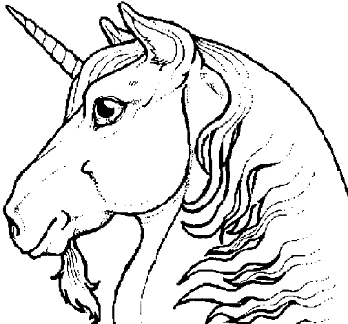 Dibujo de Cabeza de unicornio para Colorear - Dibujos.net