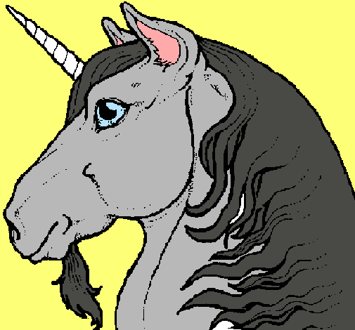 Dibujo de Cabeza de unicornio pintado por Caballos en Dibujos.net ...