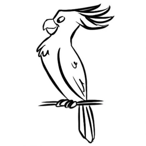 Dibujo de una cacatúa para colorear - Dibujos para colorear de ...