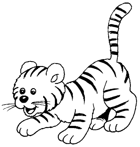 DIBUJO CACHORRO DE TIGRE PARA COLOREAR
