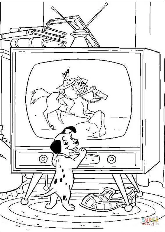 Dibujo de Cachorro viendo la tele para colorear | Dibujos para colorear imprimir gratis Dibujo de Cachorro viendo la tele para colorear | Dibujos para colorear imprimir gratis