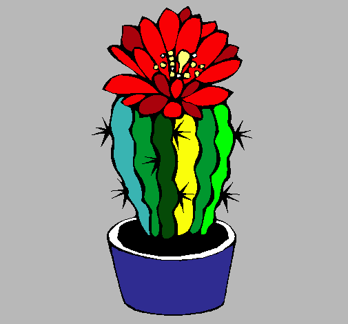 Dibujo de Cactus con flor pintado por Angeles en Dibujos.net el ...