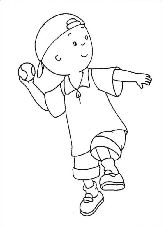 Dibujo de Caillou jugando a la pelota. Dibujo para colorear de ...