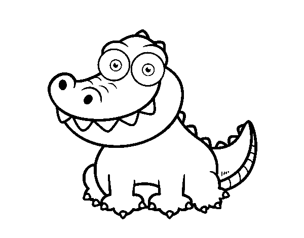 Dibujo de Caimán para Colorear - Dibujos.net