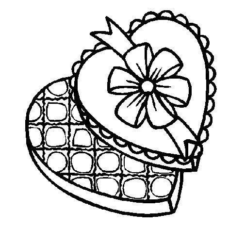 Dibujo de Caja de bombones para Colorear - Dibujos.net Dibujo de Caja de bombones para Colorear - Dibujos.net