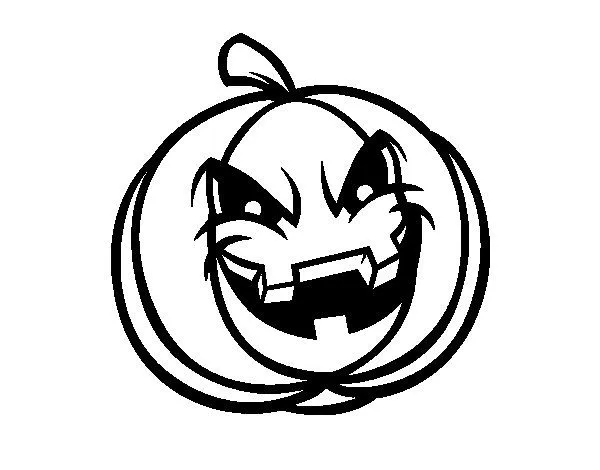 Dibujo de Calabaza Diabólica para Colorear - Dibujos.net