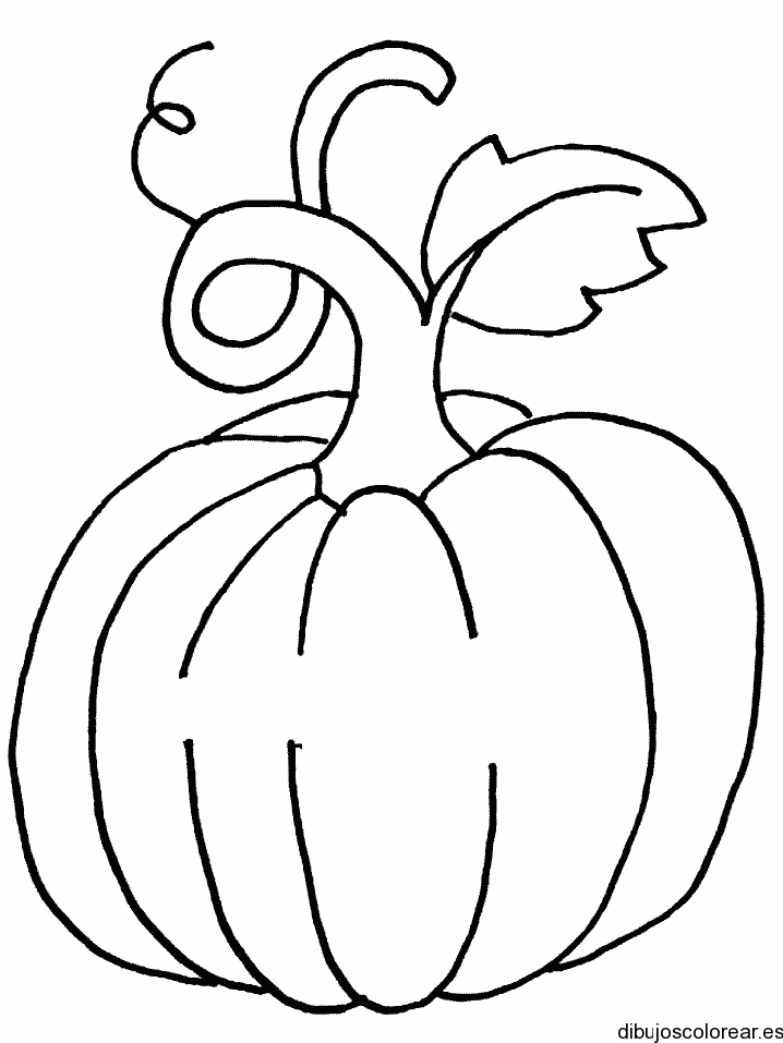 Dibujo De Una Gran Calabaza Con Hojas | Dibujos Para Colorear - AZ Dibujos  para colore… | Pumpkin coloring pages, Vegetable coloring pages, Halloween  coloring pages