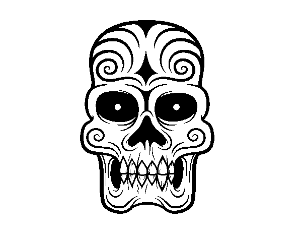 Dibujo de Calavera azteca para Colorear - Dibujos.net