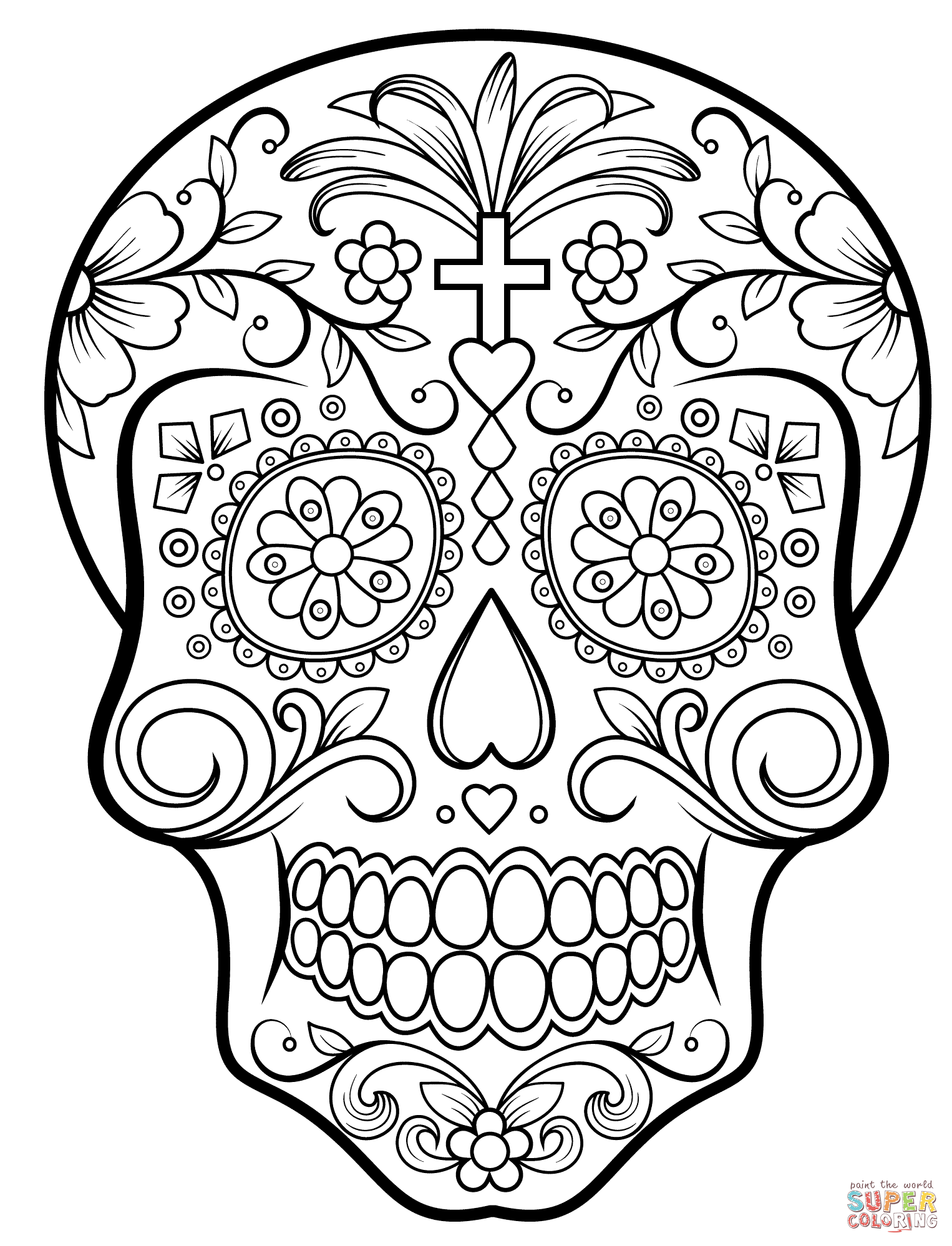 Dibujo de Calavera de Azúcar para colorear | Dibujos para colorear imprimir gratis Dibujo de Calavera de Azúcar para colorear | Dibujos para colorear imprimir gratis