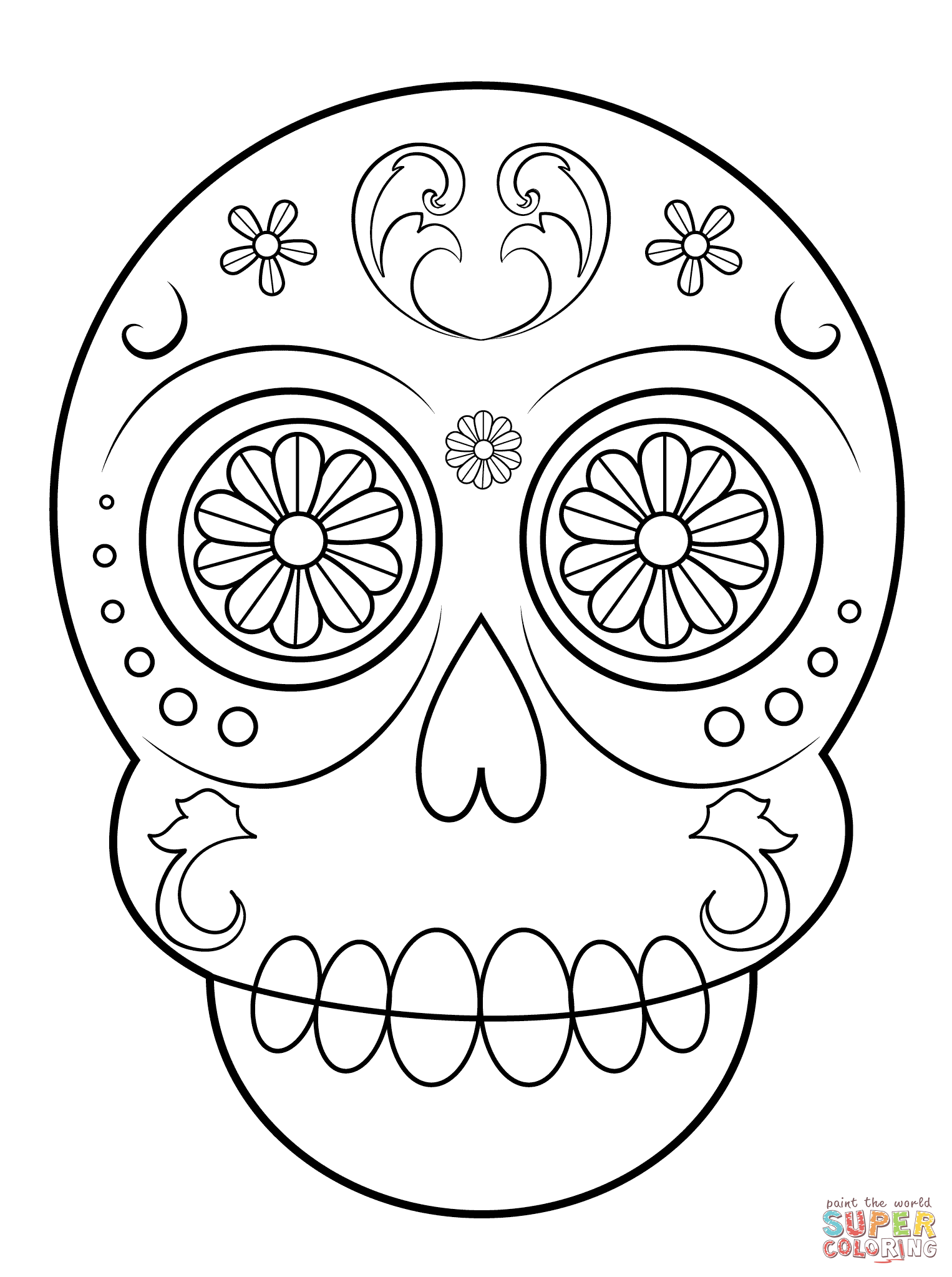 Dibujo de Calavera de Azúcar Sencilla para colorear | Dibujos para colorear imprimir gratis Dibujo de Calavera de Azúcar Sencilla para colorear | Dibujos para colorear imprimir gratis