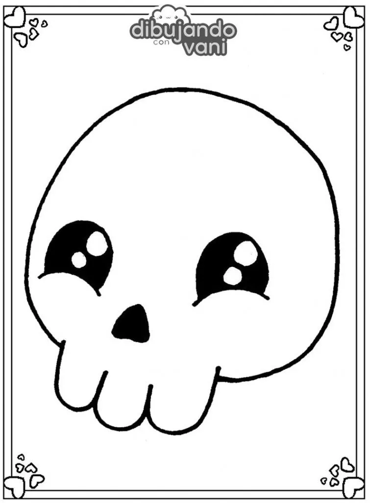 Dibujo de una calavera para imprimir - Dibujando con Vani Dibujo de una calavera para imprimir - Dibujando con Vani