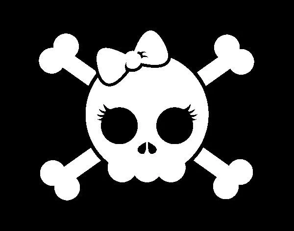 Dibujo de Calavera con lazo para Colorear - Dibujos.net Dibujo de Calavera con lazo para Colorear - Dibujos.net