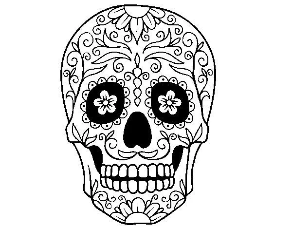 Dibujo de Calavera mejicana para Colorear - Dibujos.net