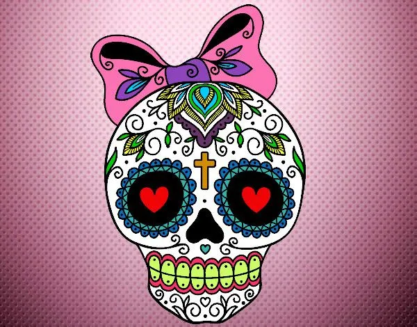 Dibujo de Calavera mejicana con lazo pintado por Lirba2004 en ... Dibujo de Calavera mejicana con lazo pintado por Lirba2004 en ...