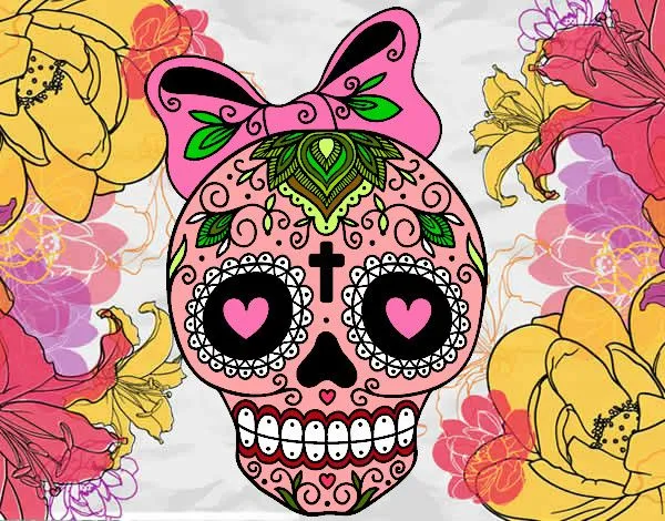 Dibujo de Calavera mejicana con lazo pintado por Susacoli en ...