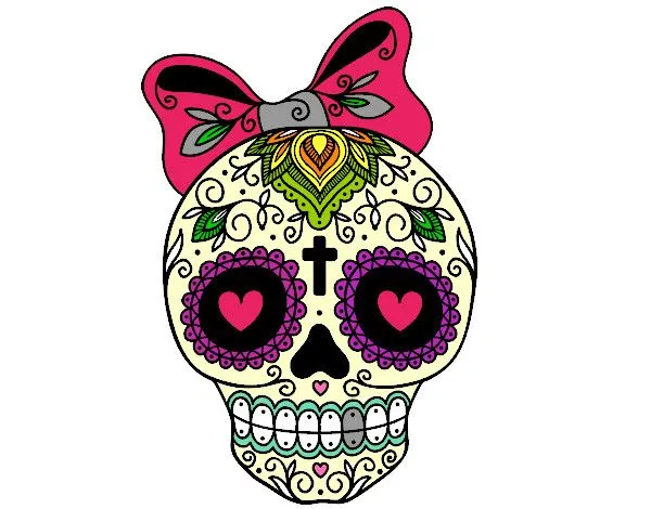 Dibujo de Calavera mejicana con lazo pintado por Tatianitha en ...