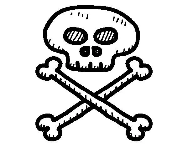 Dibujo de Calavera pirata para Colorear - Dibujos.net