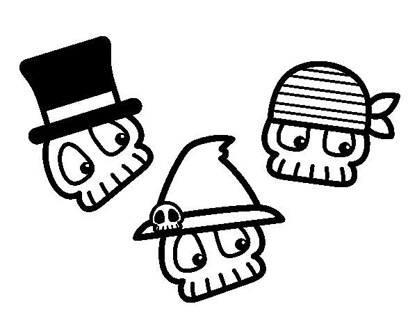 Dibujo de Calaveras divertidas para Colorear - Dibujos.net Dibujo de Calaveras divertidas para Colorear - Dibujos.net